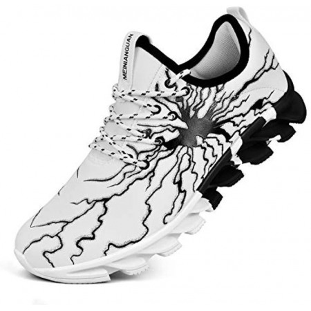Men's Fashion Slip On Tennis Work Shoes Slip Resistant Athletic Sports Running Casual Walking Gym Workout Shoes White